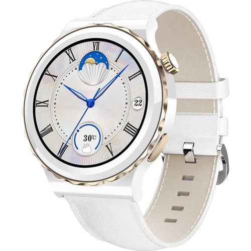 Smart Uhr LIGE Triple - Weiß / Gold / Leder KP35365
