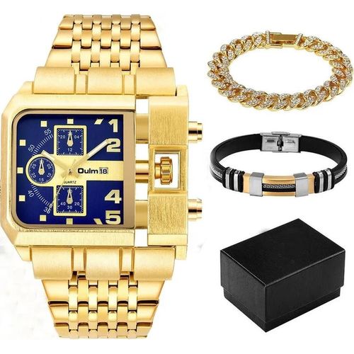 Uhr mit Armbändern Brayan - Gold / Blau KP35530