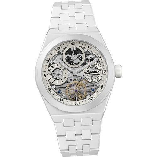 Ingersoll Ceramic Herren Uhr Analog Elegant Armbanduhr weiß D2UIN15103