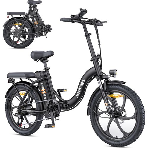 20 Zoll Tragbar Elektrofahrrad Fatbike Für Erwachsene Klapprad E-Bike Mountainbike Klappräder Reichweite 100KM Fetter Reifen E-Bikes Für Stadtpendler