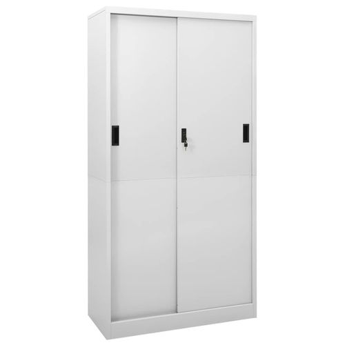 Büroschrank Mit Schiebetür 90X40X180 Cm Stahl | Farbe: Hellgrau