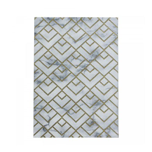 Modern Designer Teppich, Kurzflor Rauten, Marmor Optik, Rechteckig, Pflegeleicht