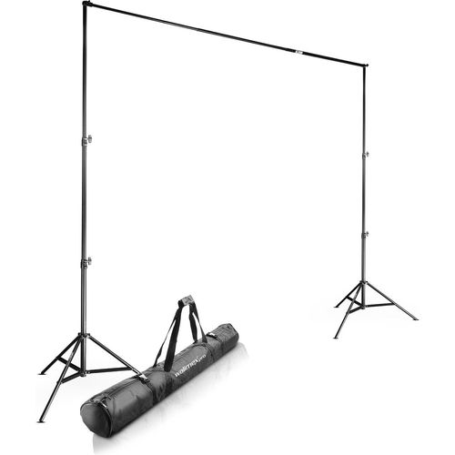 Walimex pro Hintergrundsystem XXL 190-465 cm breit, Hintergrundständer bis 400 cm Höhe, Lampenstative mit 5/8 Zoll Spigot, Hintergrund-Set für Fotografie, Video & Green Screen