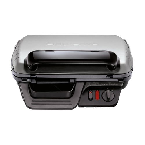 Rowenta GR3050, Schwarz, Edelstahl, Edelstahl, Rechteckig, Tasten, Drehregler, 600 cm², Druckgussaluminum
