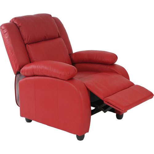 Fernsehsessel Relaxsessel Liege Sessel Lincoln, Kunstleder rot
