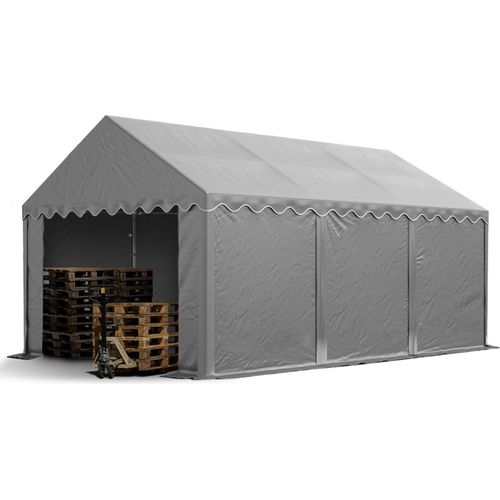 Lagerzelt 3x6 m Unterstand Weidezelt Garagenzelt PVC Plane 700 N wasserdicht in grau