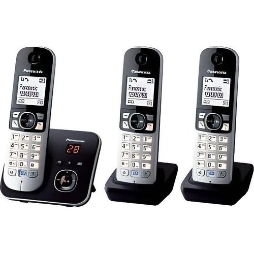 Kabelloses Telefon Panasonic KX-TG6823 Weiß Schwarz Schwarz/Silberfarben