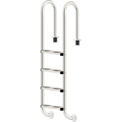 Zelsius Edelstahl Poolleiter mit 4 Stufen, 50,2 x 36,5 x 183 cm, mit Rutschsicherung, Pool Einstieg