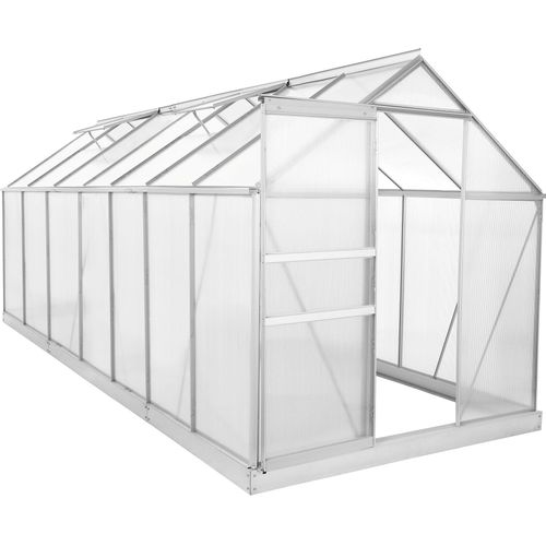 Set: Zelsius - Aluminium Gewächshaus, 430 x 190 cm, inkl. Fundament