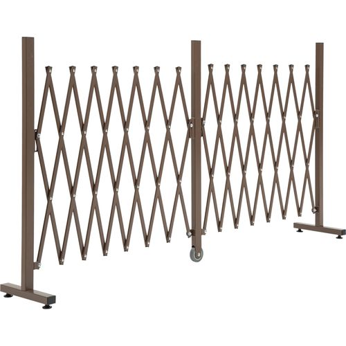 Outsunny Absperrgitter ausziehbar 52-405 cm aus Aluminium, H103,5cm, Braun