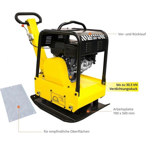 GÜDE GRP 160 Rüttelplatte Verdichter Rüttler Fahrwerk PolyurethanPlatte 180kg 30kN