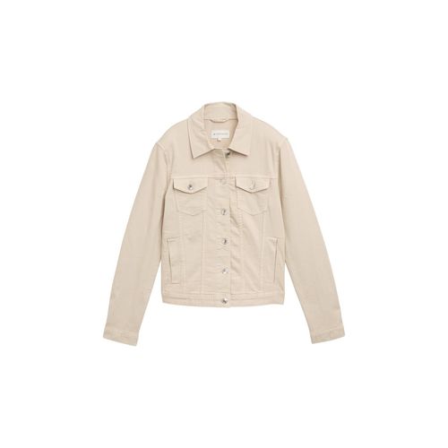 TOM TAILOR Damen Jeansjacke mit Eingriffstaschen, braun, Uni, Gr. XXXL