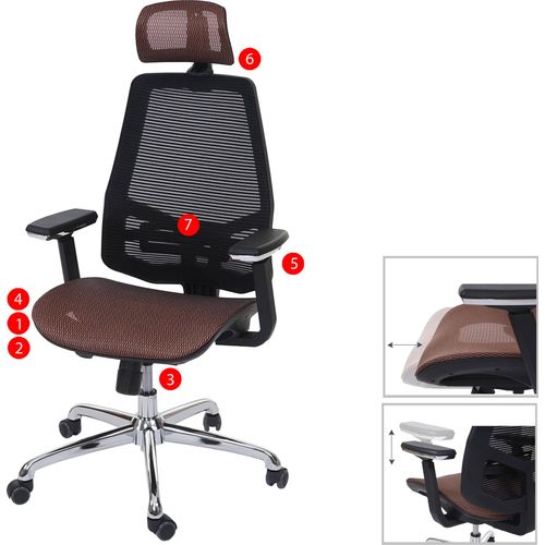 Bürostuhl HWC-A58, Schreibtischstuhl, Sliding-Funktion Stoff/Textil ISO9001 mandarin/schwarz