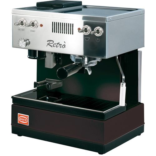 Quickmill Modell 0835 Retro Siebträger Espressomaschine, Schwarz