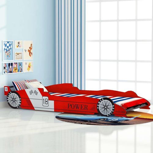The Living Store Rennwagen-Bett 90x200 cm Rot