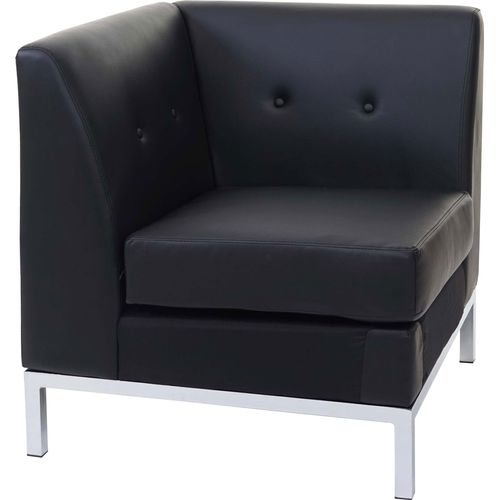 Sessel HWC-C19, Modular-Sofa Eckteil ohne Armlehnen, erweiterbar Kunstleder schwarz