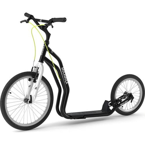 Yedoo Mula Roller Scooter Tretroller - für Erwachsene und Teenager, bis 150 kg, mit Luftreifen 20/16 und verstellbarem Lenker Schwarz