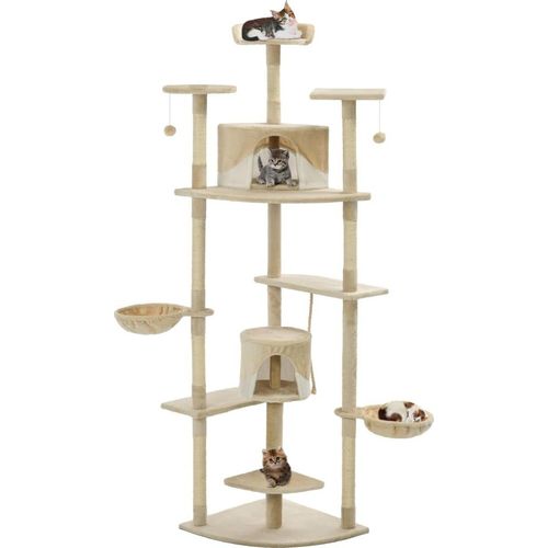 Katzen-Kratzbaum Sisal 203 cm Beige und Weiß 170527