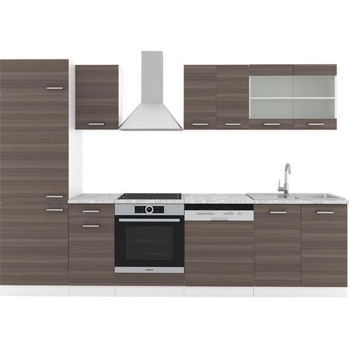 Vicco Küchenzeile R-Line, 300 cm , AP Marmor, Edelgrau/Weiß Image