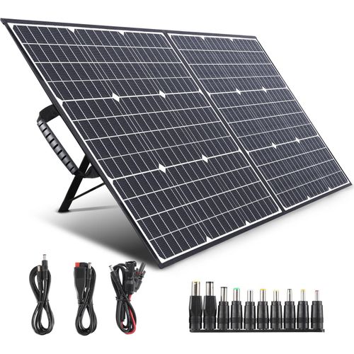 SWAREY 100W Solar Ladegerät Solar Panel Solarpanel Ladegerät Stromversorgung Akkuladegerät Power Bank mit DC, QC3.0, USB-C PD und 5V / 2.4A USB-Ausgang
