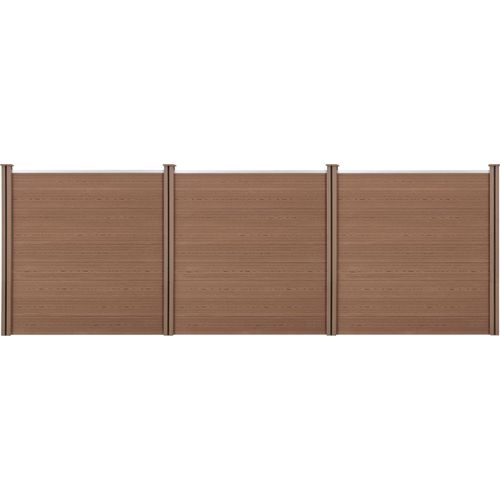 WPC Gartenzaun mit Pfosten Sichtschutz Windschutz Lamellenzaun Zaun 183x531cm [neu.holz]