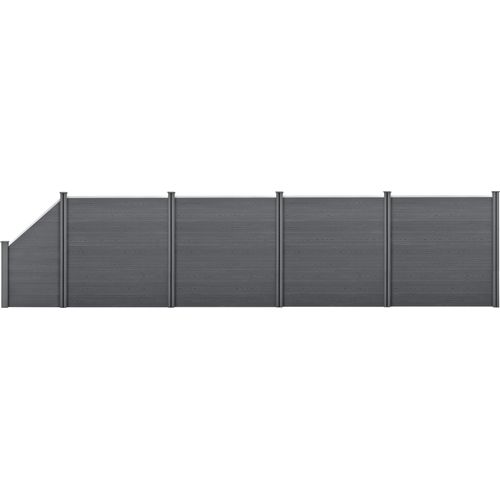 WPC Gartenzaun mit Schräge Sichtschutz Windschutz Lamellenzaun Zaun 183x799cm [neu.holz]