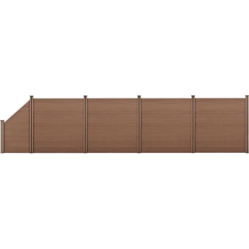 WPC Gartenzaun mit Schräge Sichtschutz Windschutz Lamellenzaun Zaun 183x799cm [neu.holz]