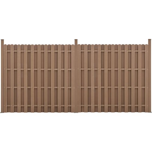 WPC Gartenzaun Sichtschutz Windschutz Lamellenzaun Zaun 376x185cm Braun [neu.holz]