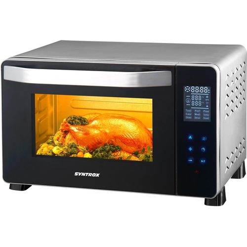 Syntrox Germany 25 l Touch Mini Backofen Saltillo – Kompakter und leistungsstarker Pizzaofen mit Touch-Bedienung, Umluft,Rotisserie und 1500W Leistung
