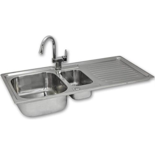 Premium Edelstahl Einbauspüle Küchenspüle Spültisch mit Resteschale + Gratis