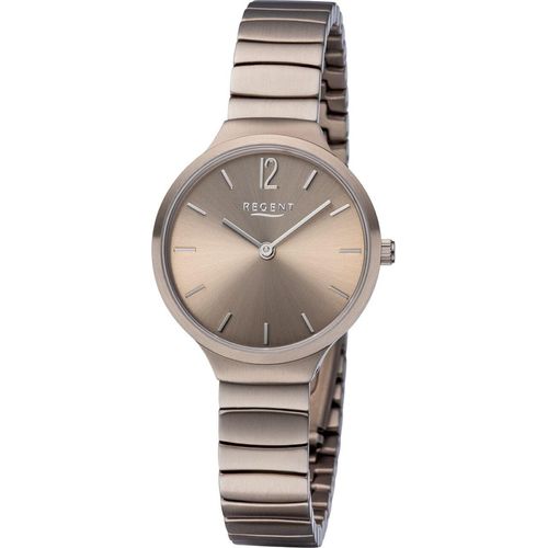 Regent Damen Uhr Analog BA-555 Edelstahl Armbanduhr khaki Quarzwerk URBA555