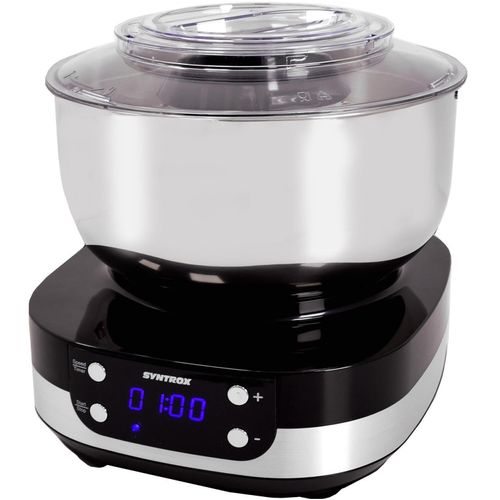 Syntrox Germany Küchenmaschine Zaurak 5,0L | 800W Teigknetmaschine | Edelstahl-Rührschüssel (Schwarz)