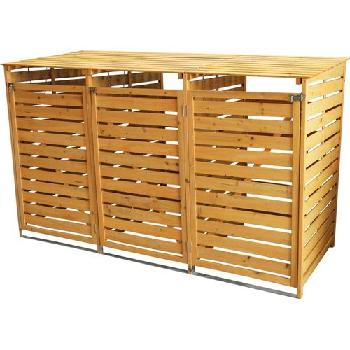 Mülltonnenbox Mülltonnenverkleidung 3 Tonnen Müllbox Mülltonnenabdeckung Holz