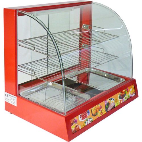 KuKoo Aufsatzvitrine Heiße Theke Heißtheke Wärmevitrine Speisevitrine Rot 1200W