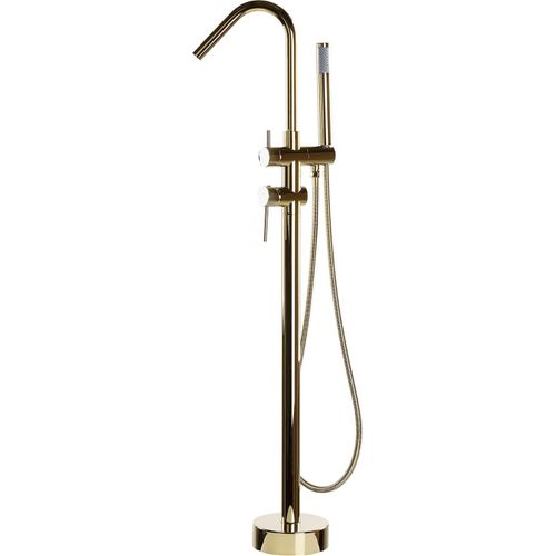 BELIANI Wannenarmatur Gold Chrom Messing Zink Freistehend