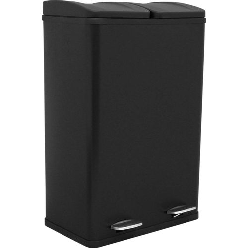 Doppel Tretmülleimer Edelstahl 60 L Mülltrennsystem Mülleimer Abfalleimer Duo