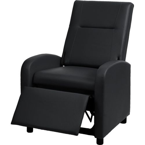Fernsehsessel HWC-H18, Relaxsessel Liege Sessel, Kunstleder klappbar 99x70x75cm schwarz