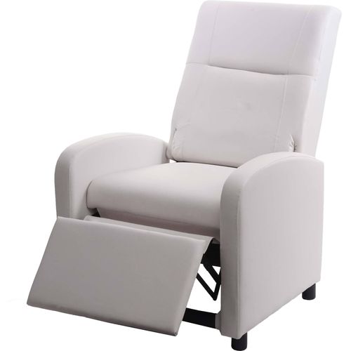 Fernsehsessel HWC-H18, Relaxsessel Liege Sessel, Kunstleder klappbar 99x70x75cm weiß