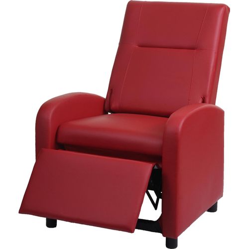 Fernsehsessel HWC-H18, Relaxsessel Liege Sessel, Kunstleder klappbar 99x70x75cm rot