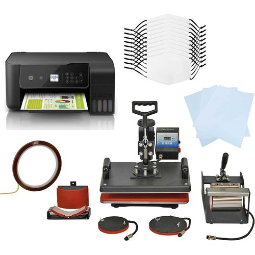 10 Gesichtsmasken für den Sublimationsdruck, 5-in-1 Hitzepresse & Drucker