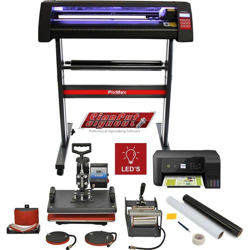 LED 720mm Schneideplotter & 5 in 1 Hitzepresse & Drucker im Set mit Software