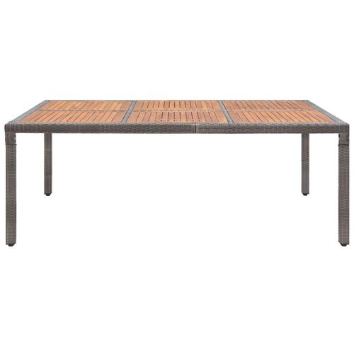 Gartentisch Grau 200x150x74 cm Poly Rattan und Akazienholz