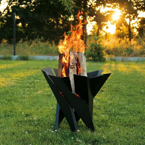 Feuerstelle Outdoor BASKET Schwarz KRATKI - ohne Werkzeug zu montieren