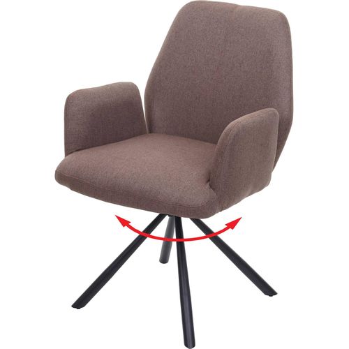 Esszimmerstuhl MCW-H71, Küchenstuhl Lehnstuhl Stuhl, drehbar Auto-Position Stoff/Textil Stahl braun