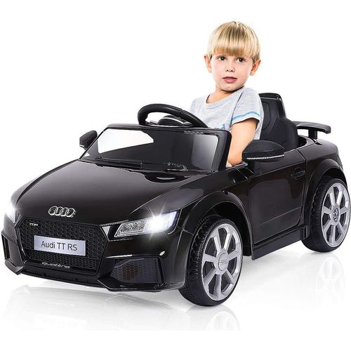COSTWAY Audi 12V Kinderauto mit 2,4G-Fernbedienung 3 Gang Elektroauto 2,5-5km/h mit MP3 Musik Hupe & LED-Leuchten batteriebetriebenes Kinderfahrzeug Schwarz