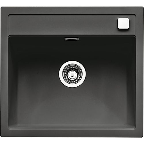 NABER Spüle ANGOLA 56 in LAVA mit Drehexcentergarnitur verchromt / Auflagespüle / Einzelbecken / 60 cm Schrankbreite
