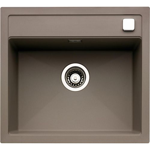 NABER Spüle ANGOLA 56 in CONCRETE mit Drehexcentergarnitur verchromt / Auflagespüle / Einzelbecken / 60 cm Schrankbreite