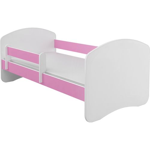 Kinderbett Jugendbett mit Matratze in Weiß / Rosa ACMA II 180x80 cm
