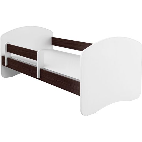 Kinderbett Jugendbett mit Matratze in Weiß / Holz Wenge ACMA II 180x80 cm