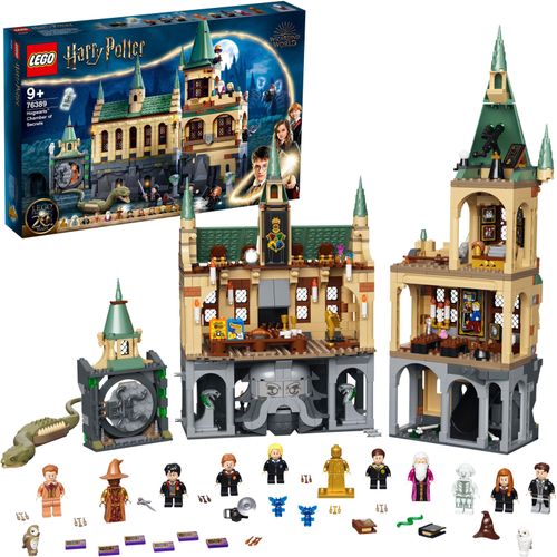 LEGO Harry Potter Hogwarts Kammer des Schreckens Set, Schloss-Spielzeug mit goldener Voldemort-Minifigur, Basilisk-Tierfigur und ikonischen Räumen wie die Große Halle, Geschenkideen für Kinder 76389